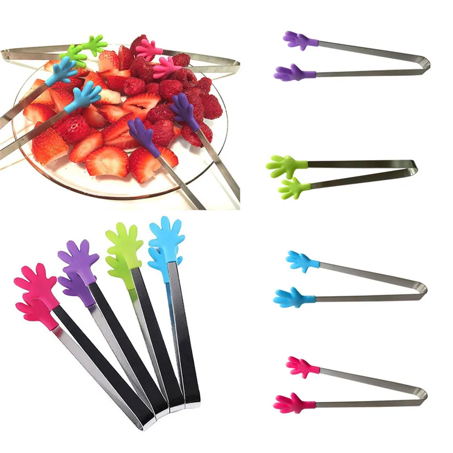 Zero 2017 Stainless Steel Mini Handy Food Tongs Food Clips Home Kitchen