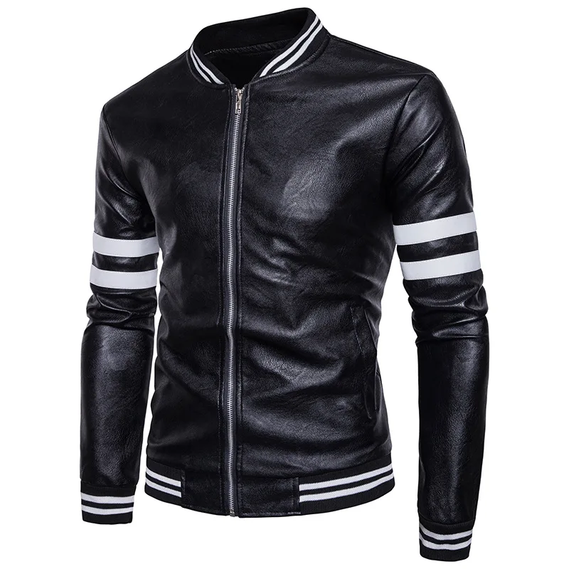Кожаные куртки Новые прибытия motorcyclemen Мужская Кожаная куртка jaqueta de couro masculina