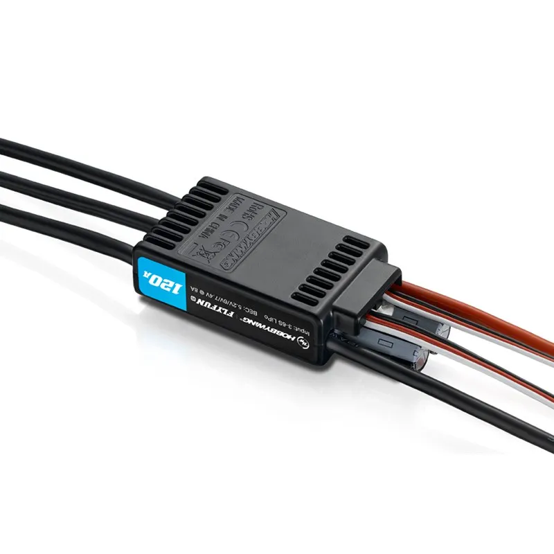 

Hobbywing FLYFUN 120A V5 30201400 ESC 3-6S LiPo for RC aircraft DEO Technology New Design & Great performance
