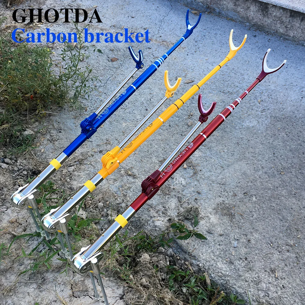

Fishing Rod Carbon Fiber Stretch Pole Bracket Holder 7 Sections 1.7M 2.1M 2.4M Telescopic Fishing Rod Support