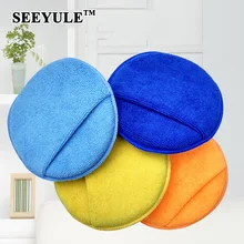 1 шт. SEEYULE высокая плотность супер большая 15x2,5 см микрофибра автомобильный воск губка полировальная подушка с карманом против царапин прочная мочалка