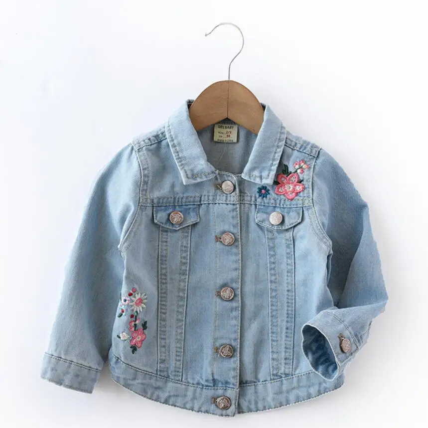 

LILIGIRL Girls Denim Coats Jackets Baby Clothes For Kids Girl Fashion Butterfly Flower Embroidery Jacket Baby Outwear Coat 2-6y