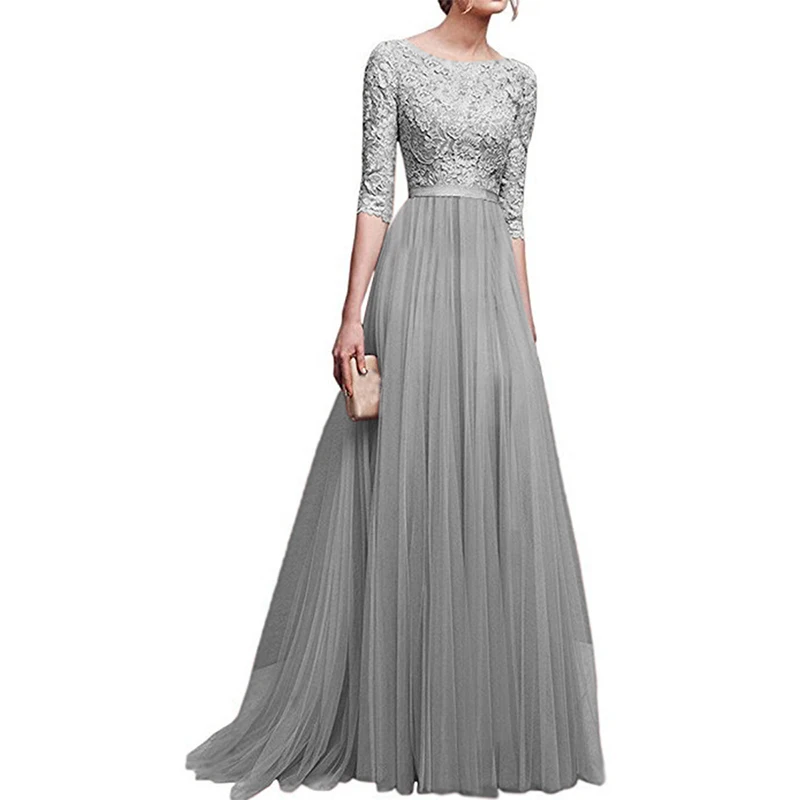 2018-New-Elegant-Full-Sleeve-Chiffon-Lace-Stitching-Floor-length-Women-Party-Prom-Evening-Red-Long