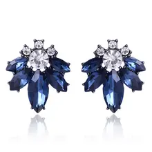 Любовь Цвет Фул Кристалл Камень Для женщин пирсинг серьги Стразы инкрустированные серебром Цвет металла серьги-гвоздики в рождественской тематике, подарок, ювелирное изделие