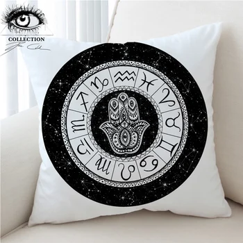 

Kreis Sternzeichen by Pixie Cold Art Cushion Cover Hamsa Hand Pillow Cover Palm Constellation Decorative Pillow Case 45cmx45cm