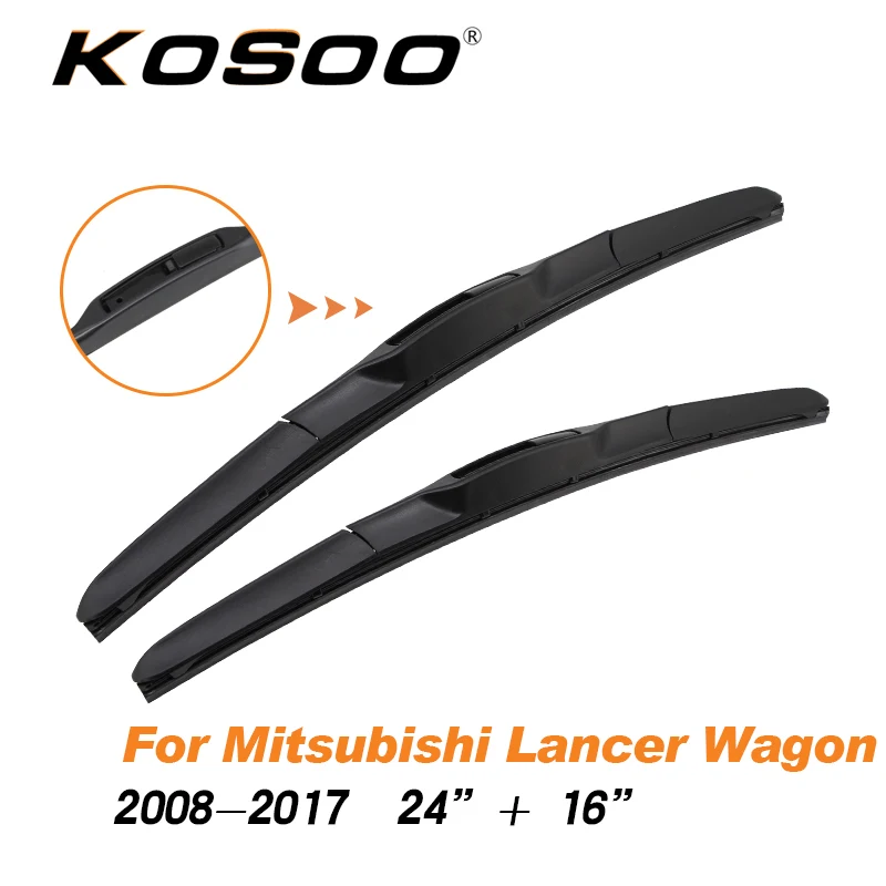 KOSOO для Mitsubishi Lancer Sedan/Wagon/Sport Fit J Hook Arm модель года от 2003 до Авто натуральный каучук щетки стеклоочистителя - Цвет: Wagon2008-2017 S2416