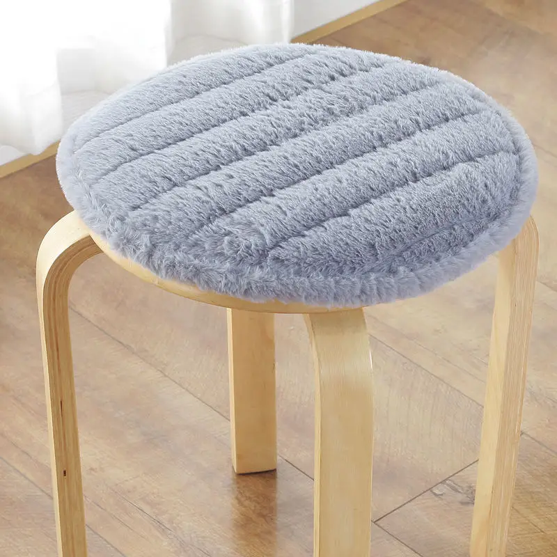 Winter Thicken Chair Cushion Plushi Fabric Seat Mat Super Soft Round Chair Cushions Home Decoration Cushion Office Seat Pad 