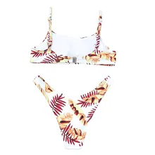 OSTRICH, высокое качество,, сексуальная женская одежда для серфинга с цветочным принтом в виде сосновых листьев, мягкая обложка, двухкомпонентная пляжная одежда