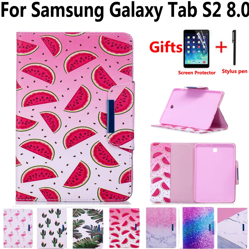 Окрашенный Магнитный чехол из искусственной кожи для Samsung Galaxy Tab S2 8 0/8 дюймов T710 T715