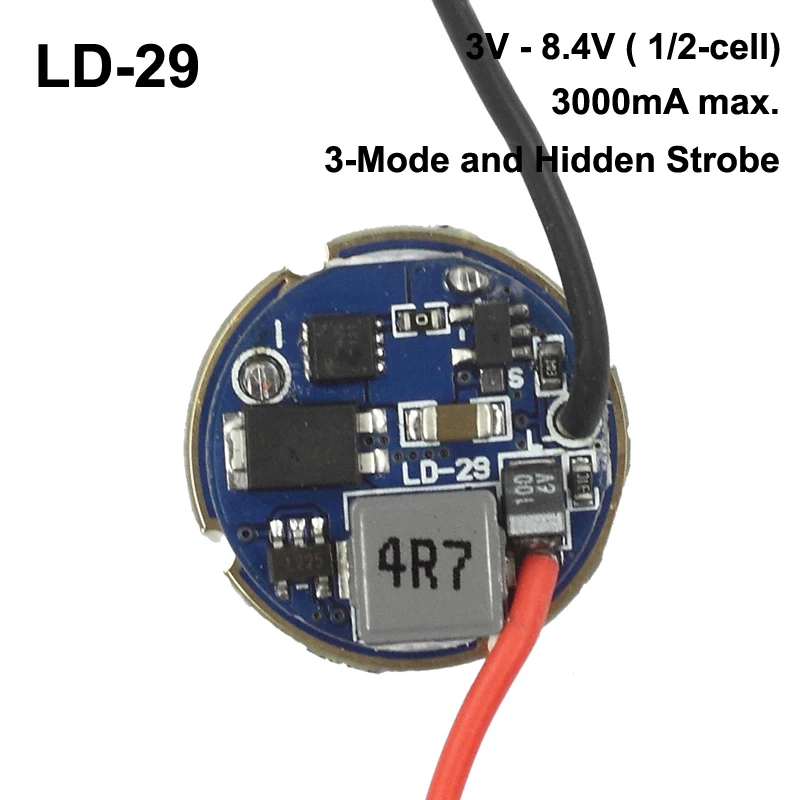 

LD-29 20.5mm 3A 1 or 2-Cell 3V - 8.4V 4 Mode Driver Circuit Board (1 pc)