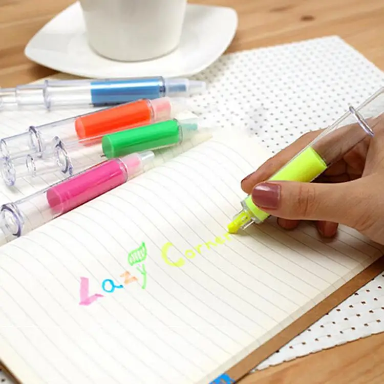 Офисные школьные принадлежности шприц люминесцентный маркер ручка Люминесцентная ручка канцелярские принадлежности