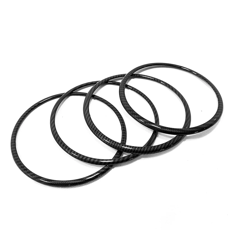 

For Hyundai Kona Encino 2017-2019 ABS Carbon fibre Car Sticker Styling Audio Speak Sound Cover Ring Circle Trim Frame Cover Trim