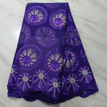 

African Lace Fabric 2019 High Quality 5yards Lace Tulle Lace Fabric African French Net Lace Fabric For Eveing Dress Blue Purple