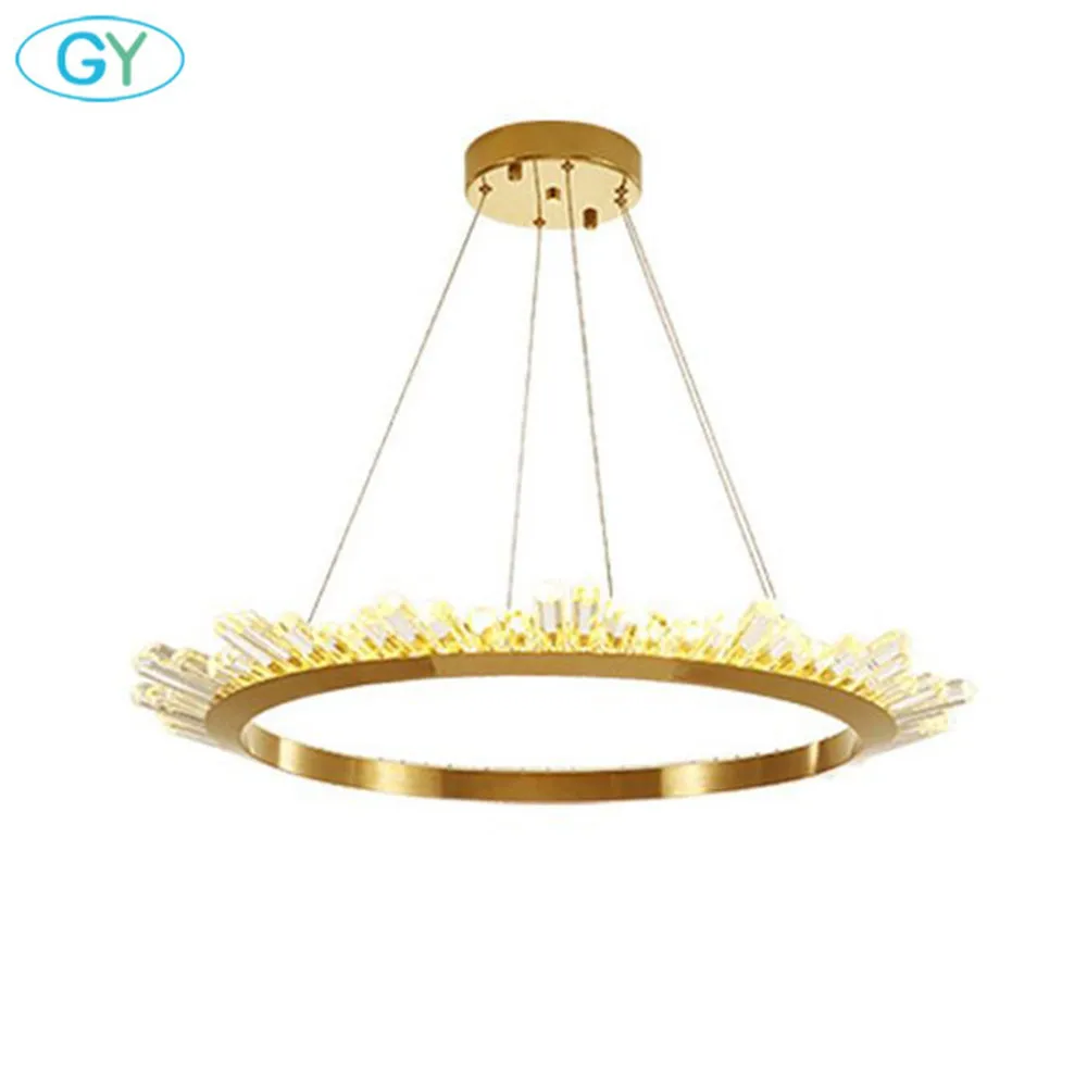 Новый дизайн Черная D60cm 37W led люстра золото D80cm 50W кольцо хрустальные люстры