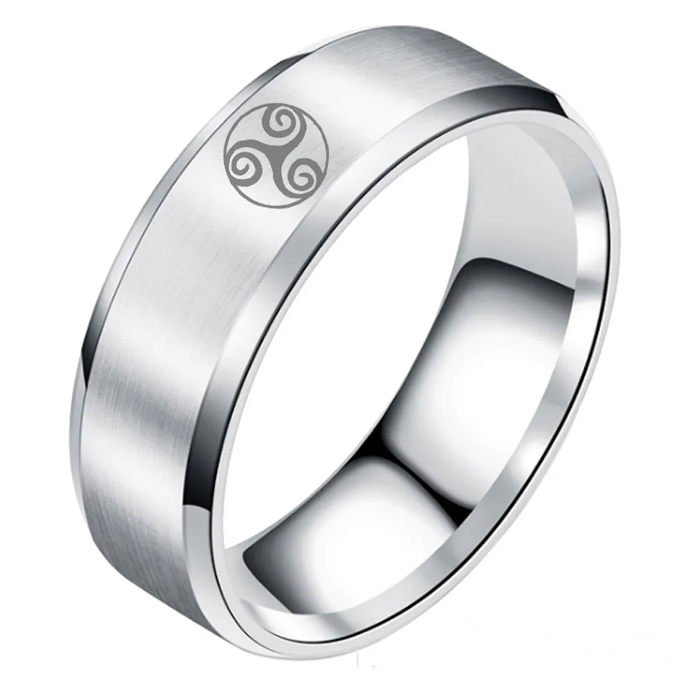 

Stainless Steel Jewelry Triskelion Knotwork Teen Wolf Triskele Ring Triple Spiral Rings For Men Women Female Biker Ring