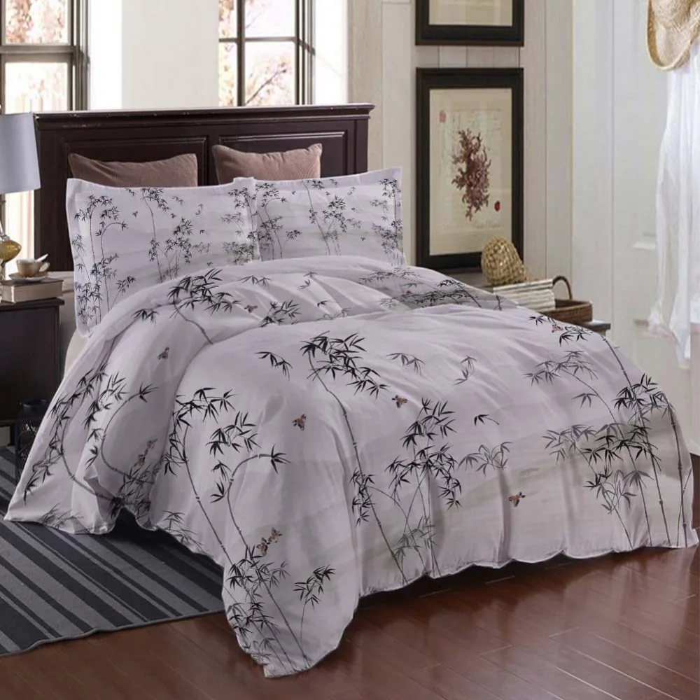 

Ink painting bamboo Bedding Quilt Cover Duvet Cover Set Pillowcase Microfiber Soft Comforter Bedroom Single Queen King
