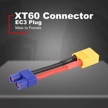 

3cm Male XT60 Connector to Female EC3 Plug Adapter Cable for RC Battery Converter Remote Control Toys Quadcopter Accessories par