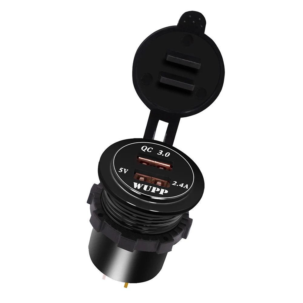 Автомобильное быстрое зарядное устройство QC 3 0 с двумя USB портами 12 24 В