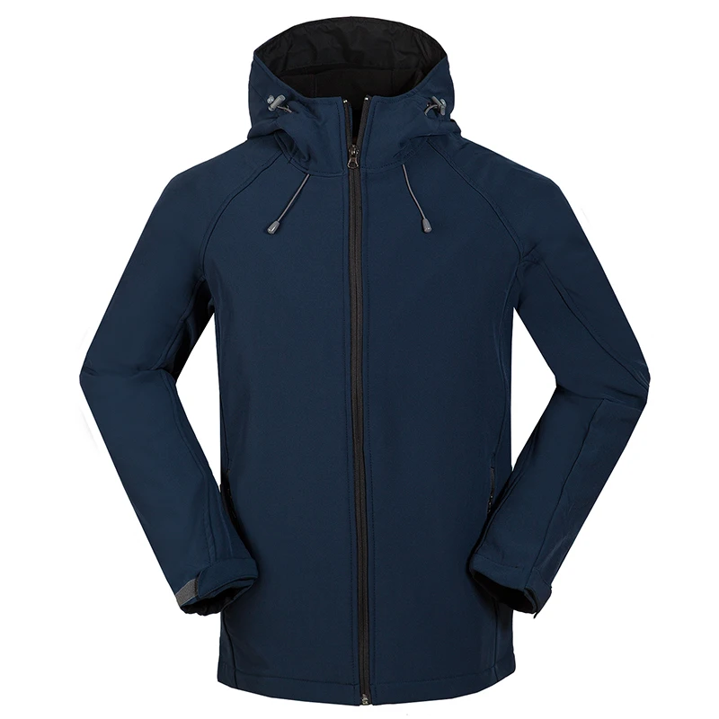 Mens Trekking Climbing Hoodie Outdoor Softshell Fleece Lining Jacket