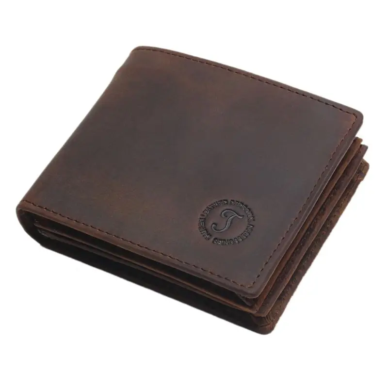 

High Quality 9.3x11.3x2cm Fashion Men's Bifold Leather Wallet RFID Blocking ID Credit Card Holder Billfold Purse Clutch 2019 New