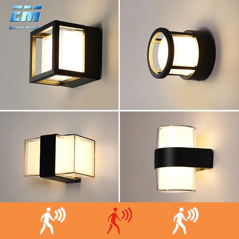 

Wall lamp Outdoor Waterproof LED Wall light Radar Motion Sensor AC90-260V Aluminum Courtyard Garden Porch Corridor Light ZBW0006