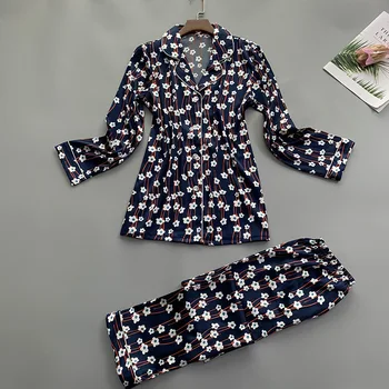 

Sexy Summer Womens 2PC Robe Bath Gown Shirt Long Pants Pajamas Sets Sleepwear Lady Home Wear Nightgown Suit Sleepshirts M-XL