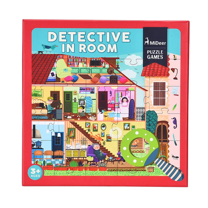 Mideer 42PCS Detective In Room Large Cartoon Paper Detective In Space