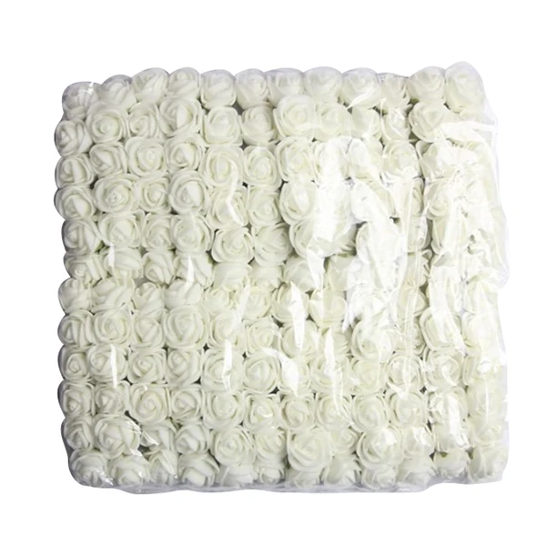 

144pcs 2CM PE Rose Foam Mini Flower Bouquet Solid Color/wedding decoration White 17 Colors