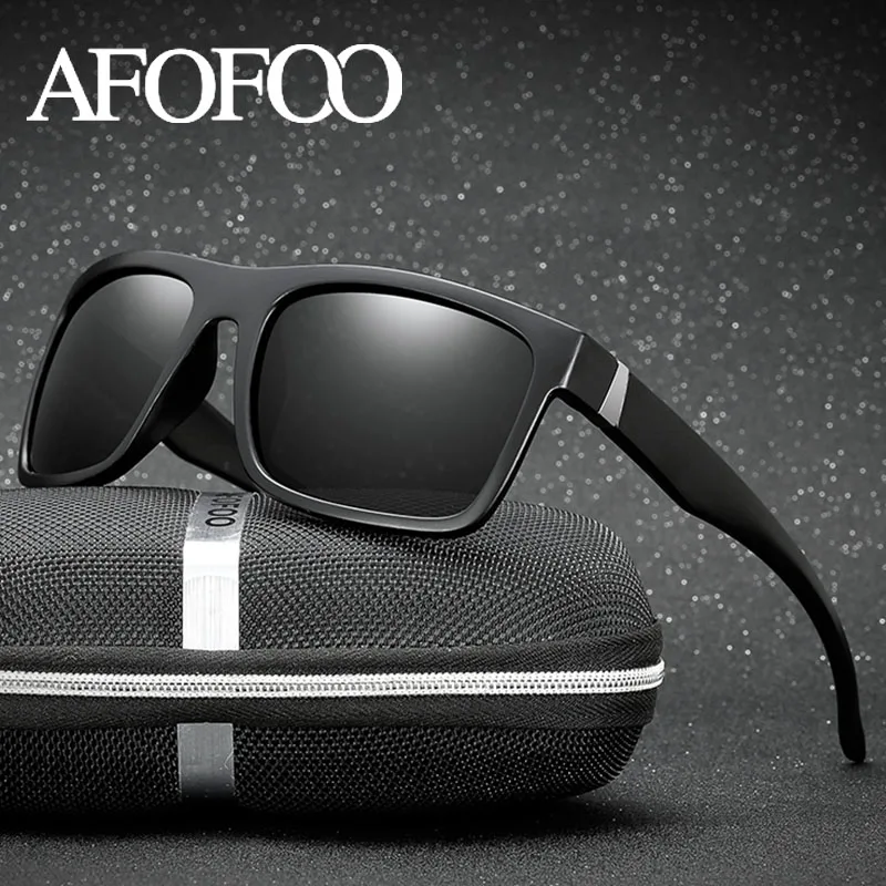 

AFOFOO Classic Polarized Sunglasses Brand Design Men Driving Sun Glasses Male Square Glasses Night Vision Eyewear UV400 Shades