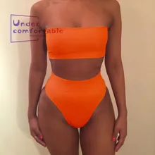 Летний комплект из двух частей, сексуальный бюстгальтер с высокой посадкой для женщин, Раздельный бикини, женский пляжный купальный костюм, большие размеры