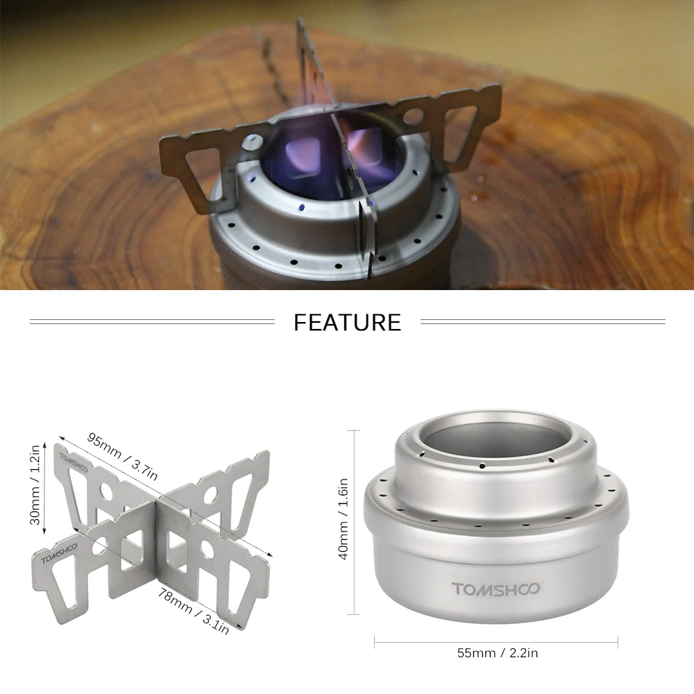 TOMSHOO походная плита, титановая спиртовая плита+ набор стеллажей, сверхлегкие мини Горелки с перекрестной подставкой, подставка для печки, горячая распродажа