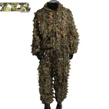 3D бионический камуфляж лист камуфляж джунгли лесные наблюдения за птицами пончо манто Охота военный прочный тактический мужские наборы
