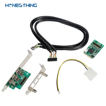 

HonesThing Mini PCI Express Combo 2x 1394b + 1x 1394a Ports Firewire Mini PCIe Controller Card Support Low Profile Bracket