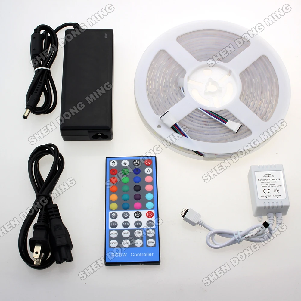 

New Product!! 5M 300Leds 5050 SMD Waterproof IP65 RGBW LED Strip 5050 Light +12V 6A Power Supply+40Keys Controller Free Shipping