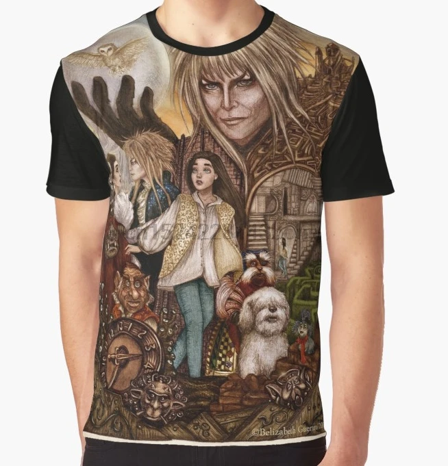 

All Over Print T-Shirt Men Funy tshirt Labyrinth Short Sleeve O-Neck Graphic Tops Tee women t shirt