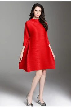 

Folded high collar A dress 2019 spring new temperament women's loose size free shipping