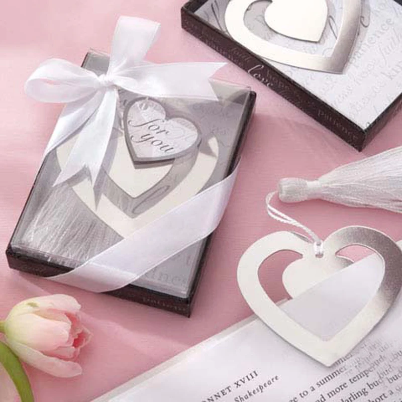 Wholesale New Arrival 300pcs/lot Wedding Favors Double Hearts Bookmark
