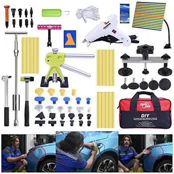 

PDR Line Paintless Door Hail Puller Dings Body 65Pcs Glue Lifter Car Bag Repair Board Sets Tool Dent Tools with Damage Hammer