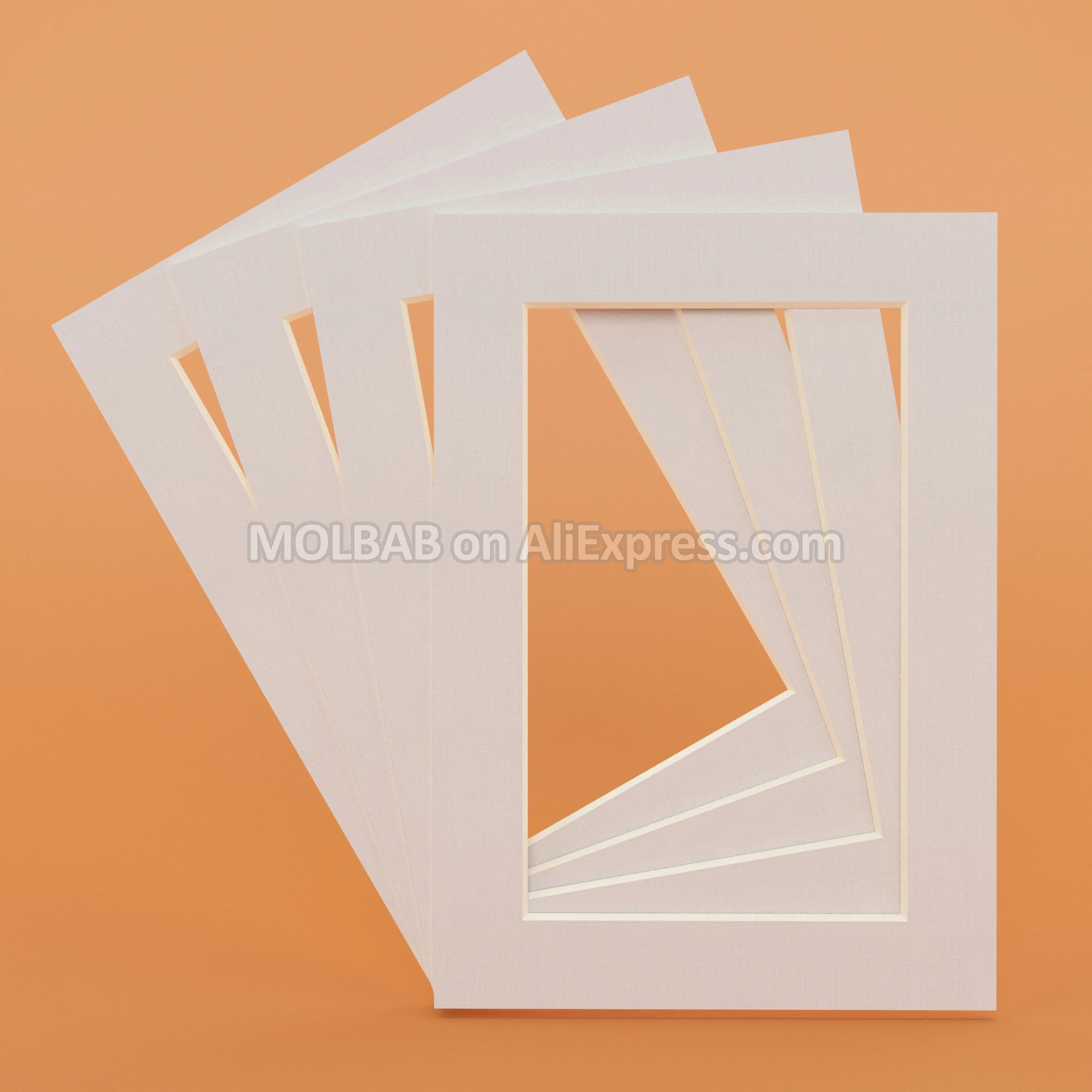 White Black Photo Mats Rectangle Oval Paper Mounts Unique Textured
