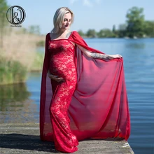 Chiffon with lace free size maternity lace dress with chiffon cloak tube top straight dress maternity photography props Chiffon with lace free size maternity lace dress with chiffon cloak tube top straight dress maternity photography props