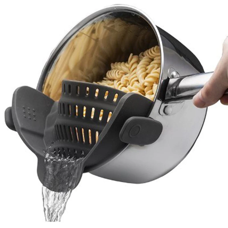 Silicone Pot Pan Bowl Funnel Strainer Kitchen Rice Washing Colander Accessories | Дом и сад