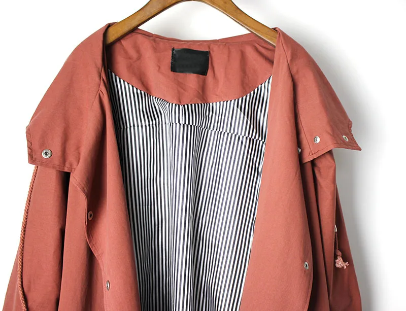 2018 New Spring Autumn Women Loose Long Trench Coat Plus Size  solid Overcoats Street Casual BF Windbreaker Female Bat sleeved