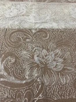 

David-51118 Fast Delivery Embroidered sequins African lace fabric with super quality for sewing