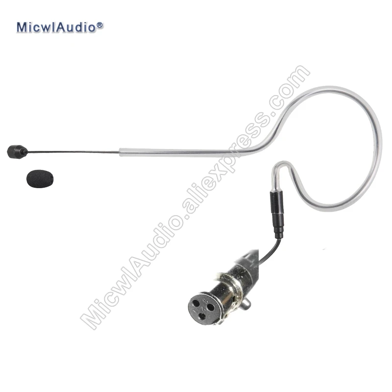 

Single Hook Headset Conference Stage Condenser Microphone Headworn 3Pin for AKG TA3F Black MicwlAudio SE-009