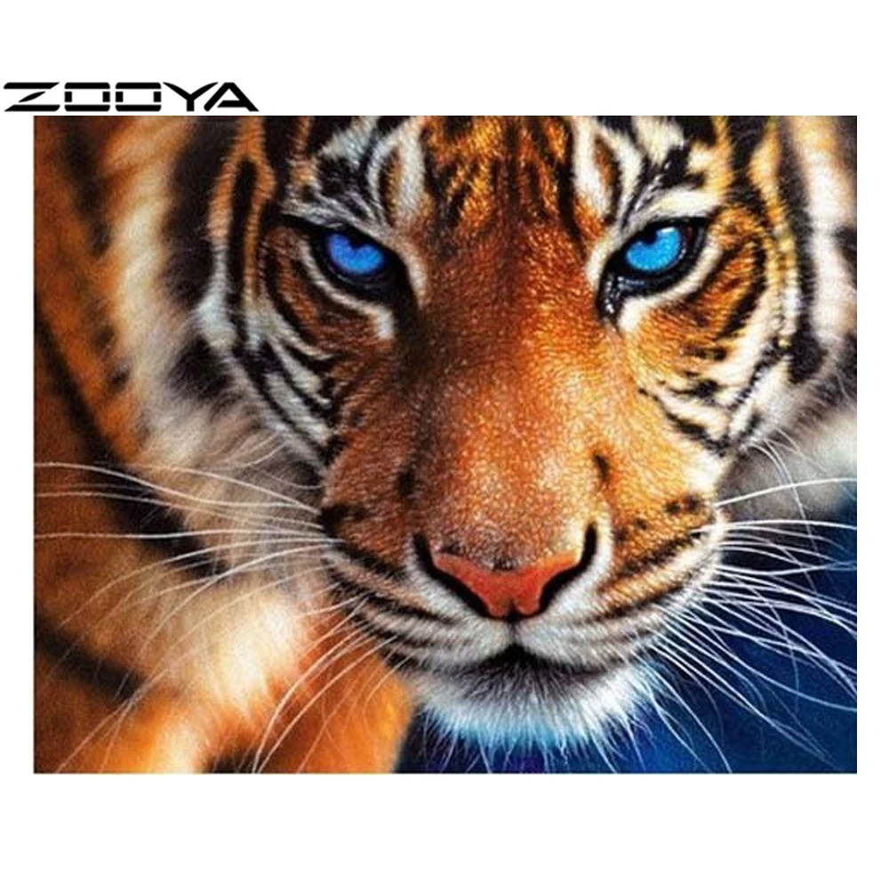 ZOOYA Алмазная вышивка животная мозаика Тигр Сделай Сам картина узор Стразы