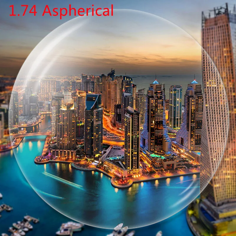 

Customize Prescription Myopia Reading Glasses Lens Refractive index 1.74 Apherical lenses With Green Coating Anti-radiation Lens