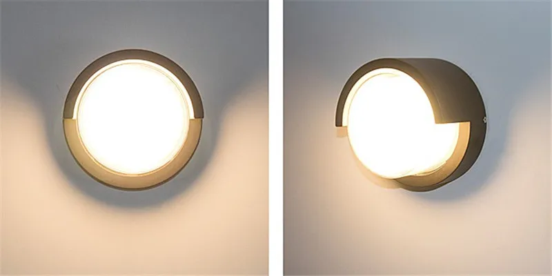 Iluminação ao ar Conduzida da Parede Lâmpada de Parede Parque de Iluminação de Parede Livre Quadrado Redondo Impermeável Varanda Moderno Levou Pátio Jardim Luz 12 Parede Quadrado Redondo Impermeável Varanda Luz Moderno