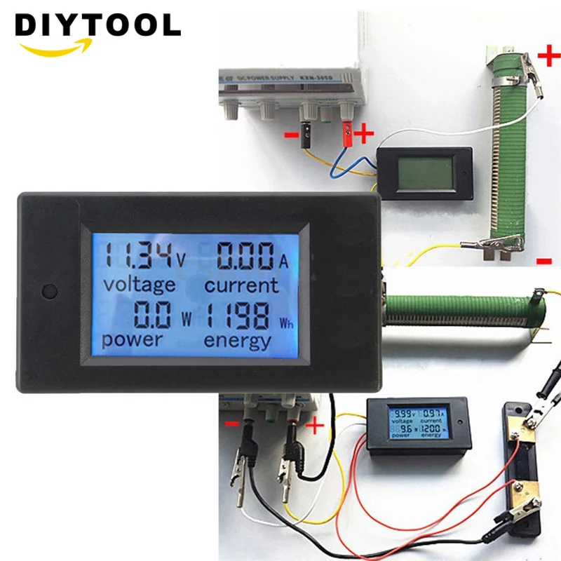 

Digital DC Voltage Meters 100V/20A Power Energy analog Voltmeter Ammeter watt current Amps Volt meter