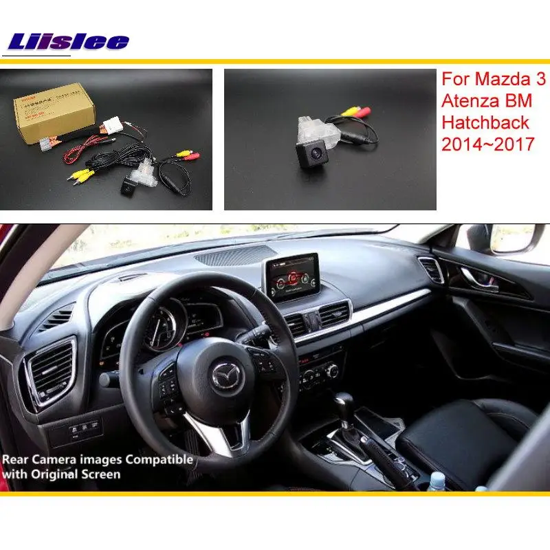 Liislee For Mazda 3 Mazda3 BM Hatchback 20142017 RCA & Original Screen Compatible Rear View