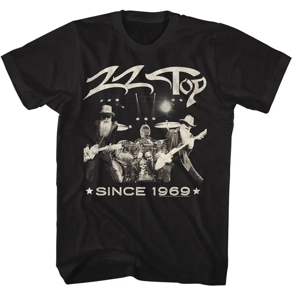 

ZZ Top Mens T-Shirt Rock Since 1969 New Official 100% Black in Sizes Funny O Neck T Shirt